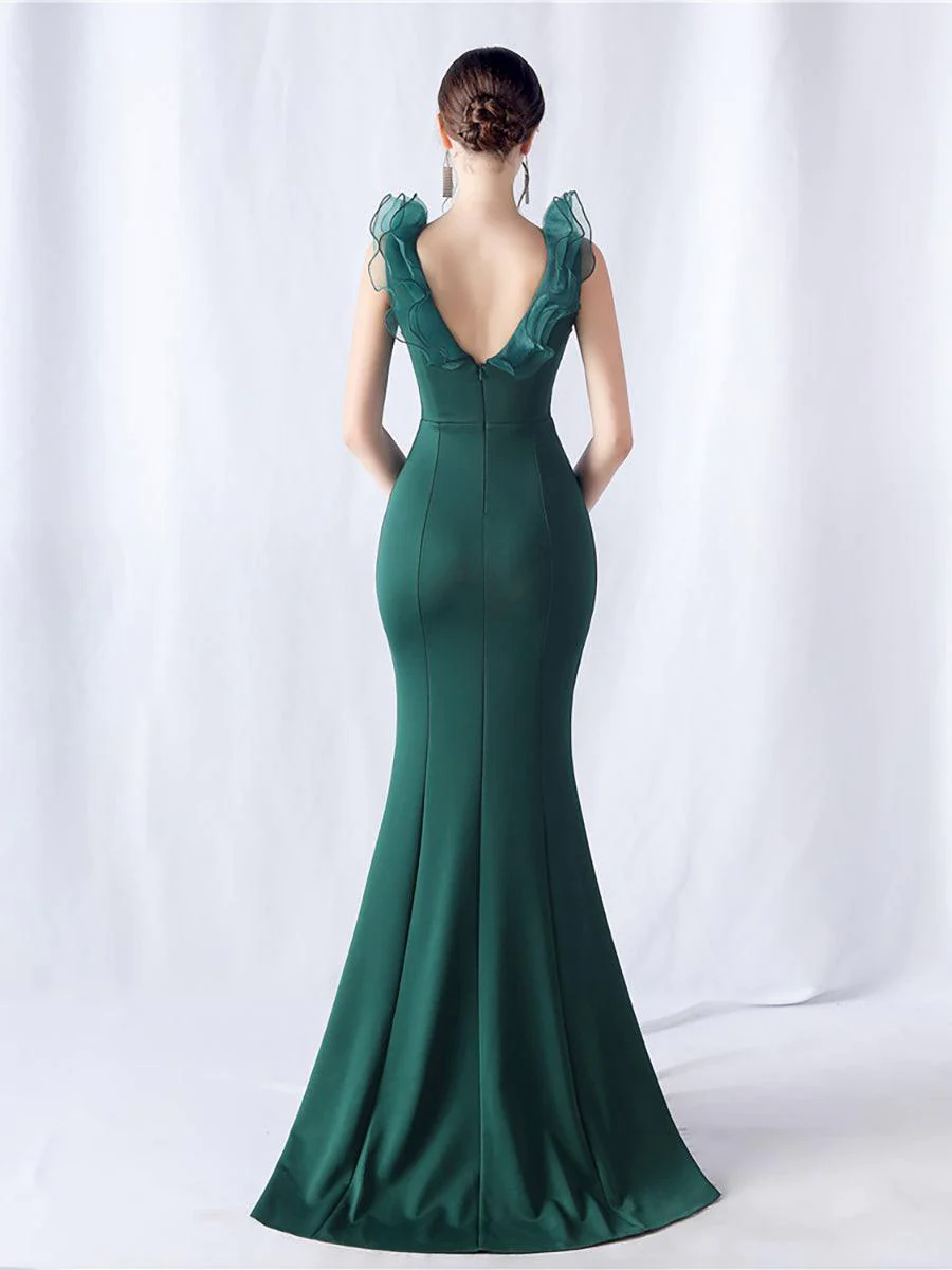 Ruffled Split V-neck Mermaid Prom Dress MYC2010 Ruffled Split V-neck Mermaid Prom Dress MYC2010
