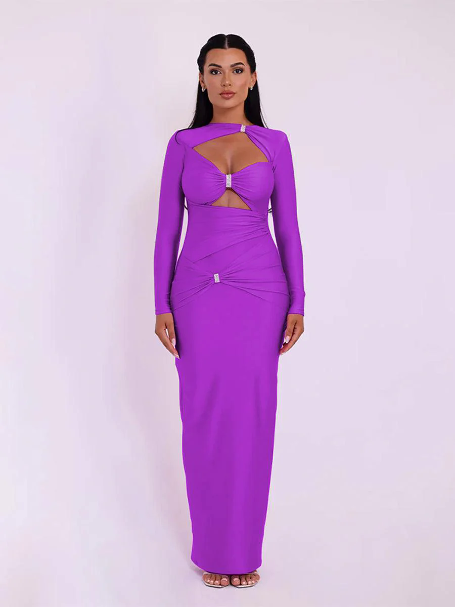 Metal Knot Cutout Long Sleeve Prom Dress MYC2026 Metal Knot Cutout Long Sleeve Prom Dress MYC2026