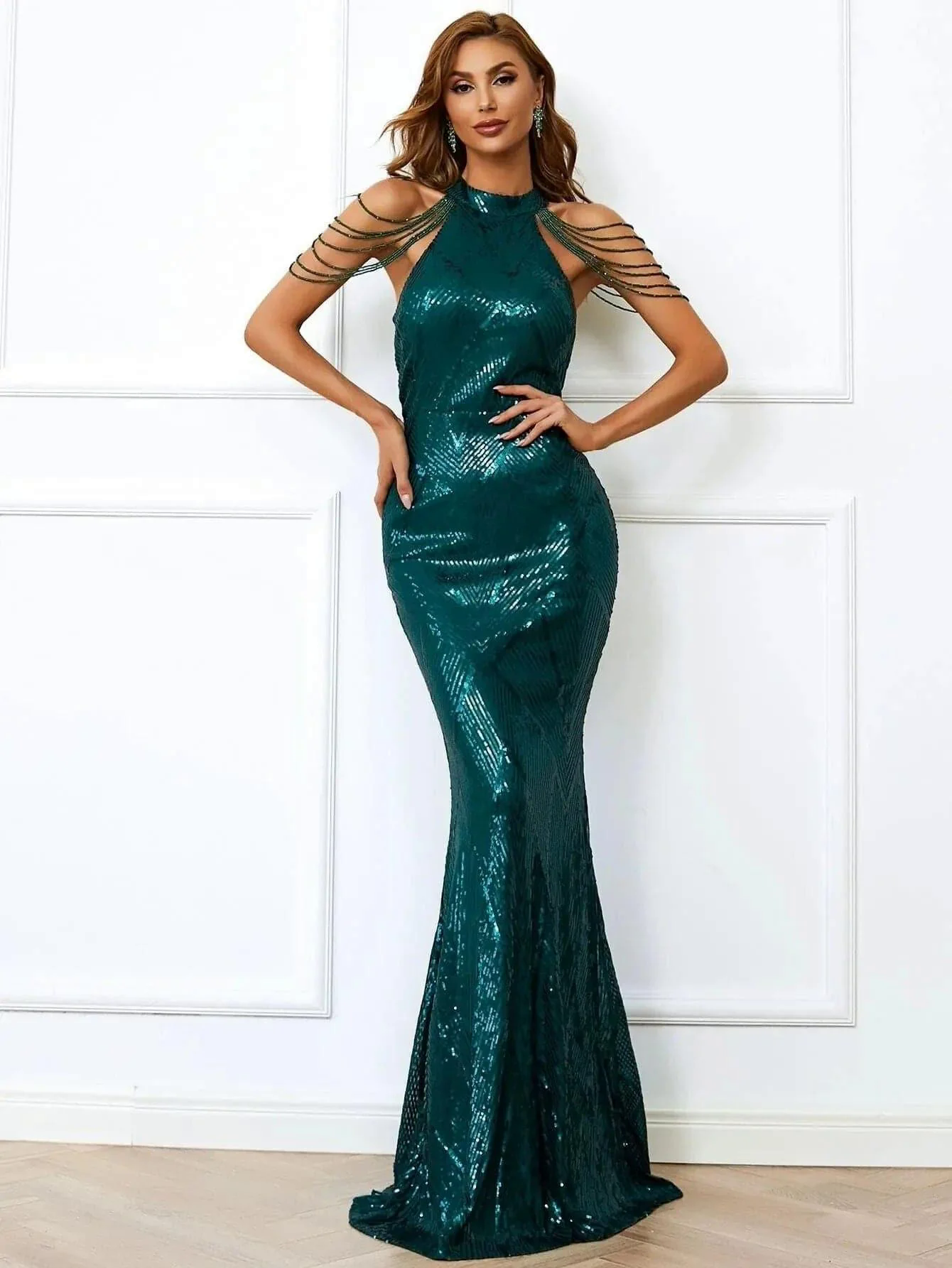 Geometric Sequin Chain Mermaid Prom Dress M01081 Geometric Sequin Chain Mermaid Prom Dress M01081