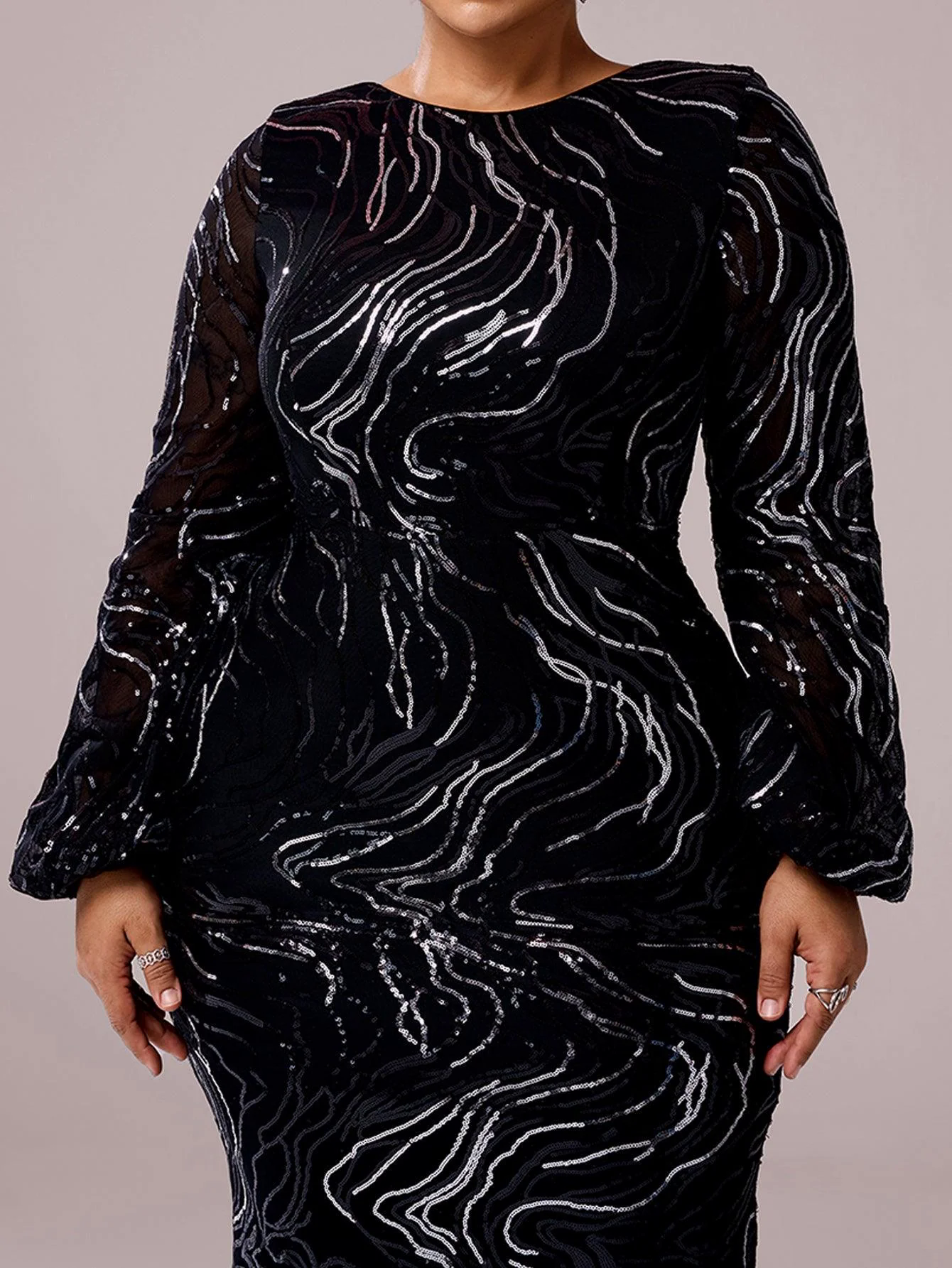 Plus Size Long Sleeve Sequin Prom Dress PXJ1500 Plus Size Long Sleeve Sequin Prom Dress PXJ1500