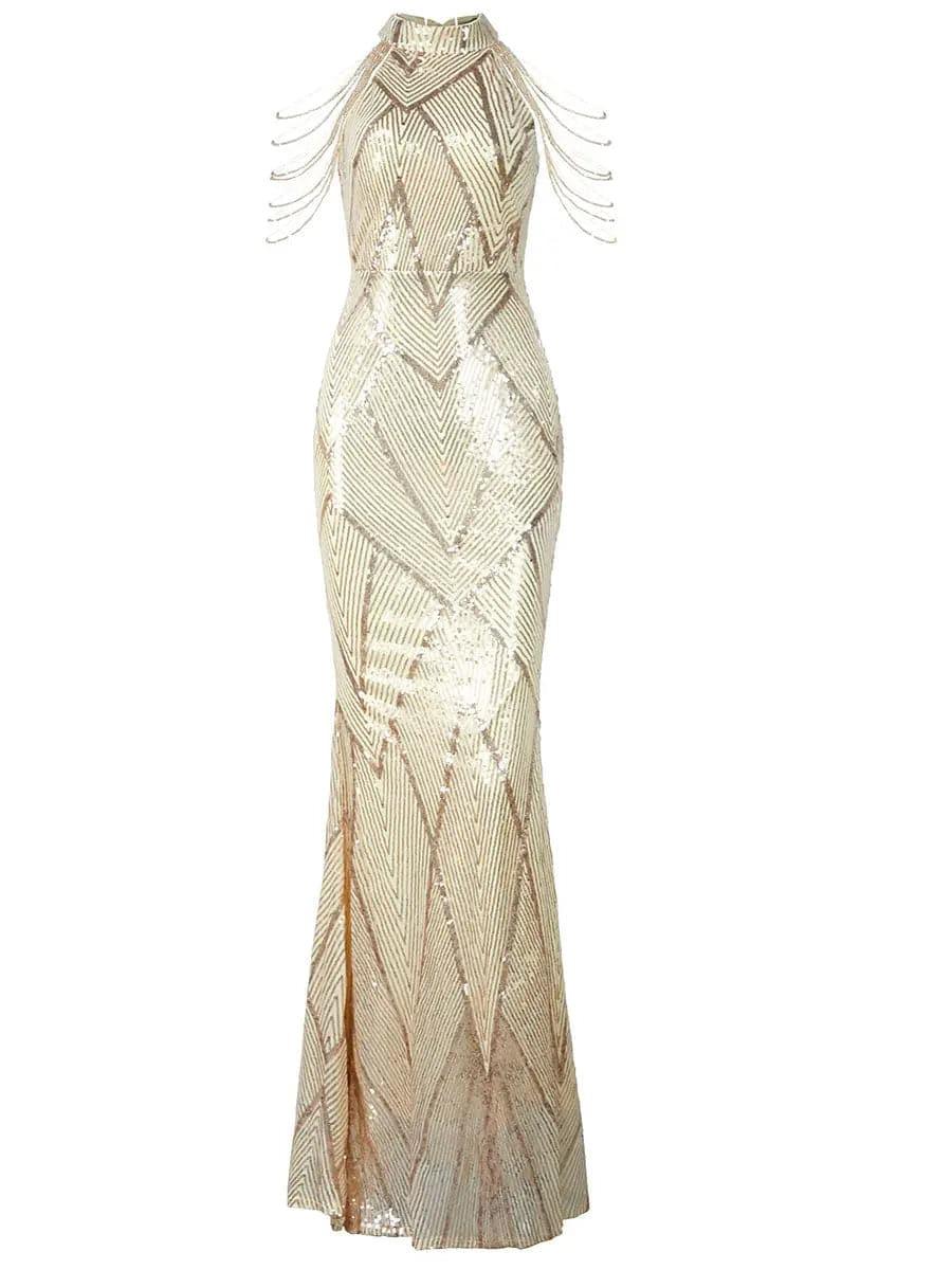 Cold Shoulder Beads Chain Cocktail Dress M01081 Cold Shoulder Beads Chain Cocktail Dress M01081