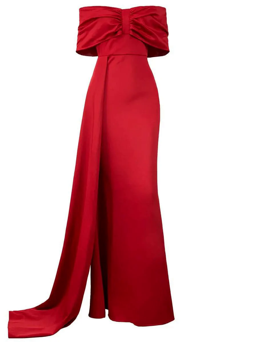 Strapless Backless Red Mermaid Dress XJ1286 Strapless Backless Red Mermaid Dress XJ1286