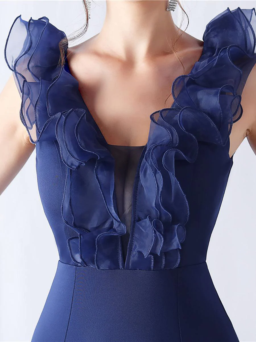 Ruffled Split V-neck Mermaid Prom Dress MYC2010 Ruffled Split V-neck Mermaid Prom Dress MYC2010
