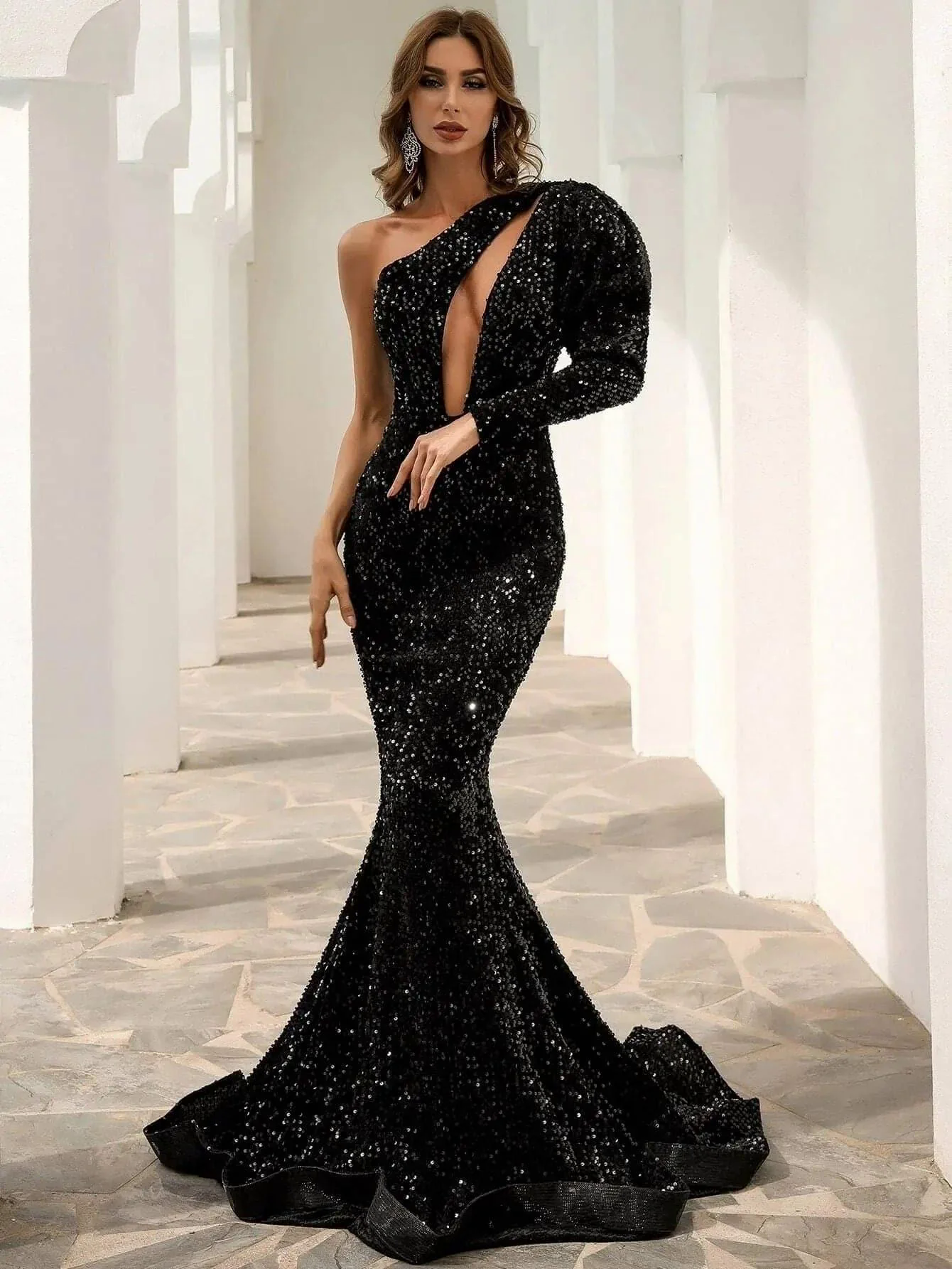 Cutout Black Mermaid Evening Dress M0803 Cutout Black Mermaid Evening Dress M0803