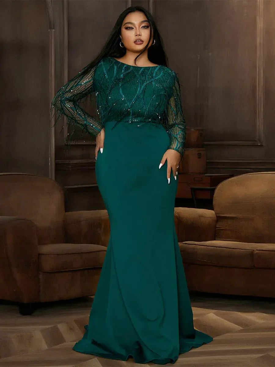 Plus Long Sleeve Fringed Maxi Dress PJMT1103 Plus Long Sleeve Fringed Maxi Dress PJMT1103