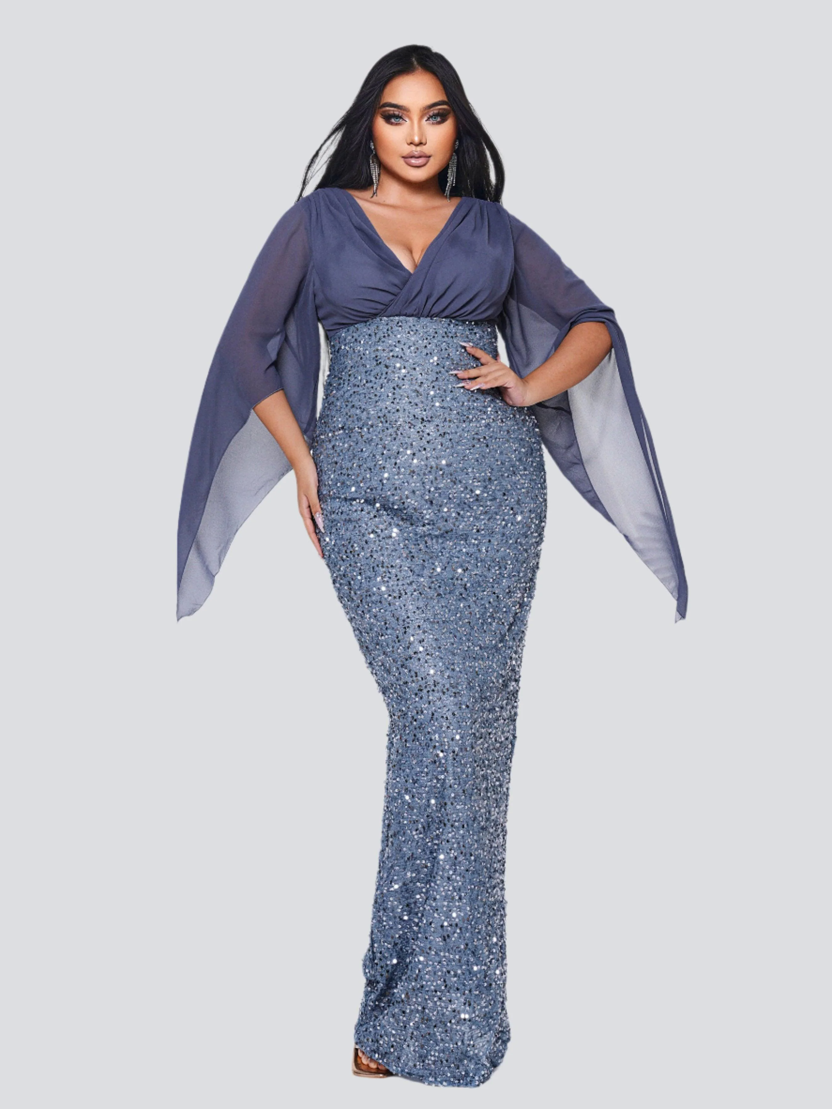 Plus Cross Cover Top Sequin Prom Dress PXH2139 Plus Cross Cover Top Sequin Prom Dress PXH2139