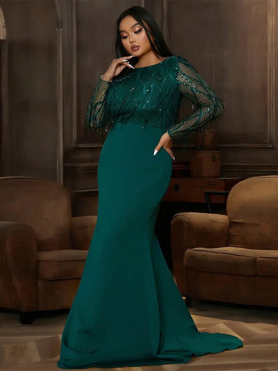 Plus Long Sleeve Fringed Maxi Dress PJMT1103 Plus Long Sleeve Fringed Maxi Dress PJMT1103
