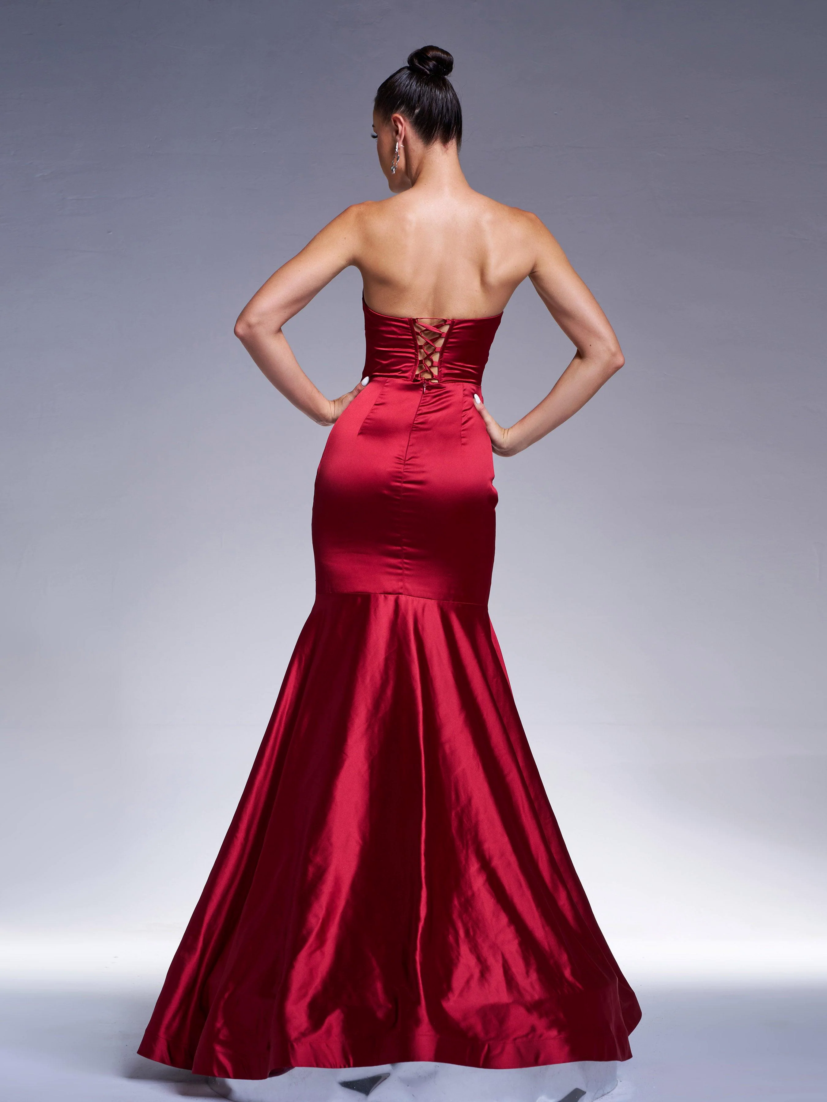 Red Strapless Embroidered Mermaid Evening Dress RX70101 Red Strapless Embroidered Mermaid Evening Dress RX70101