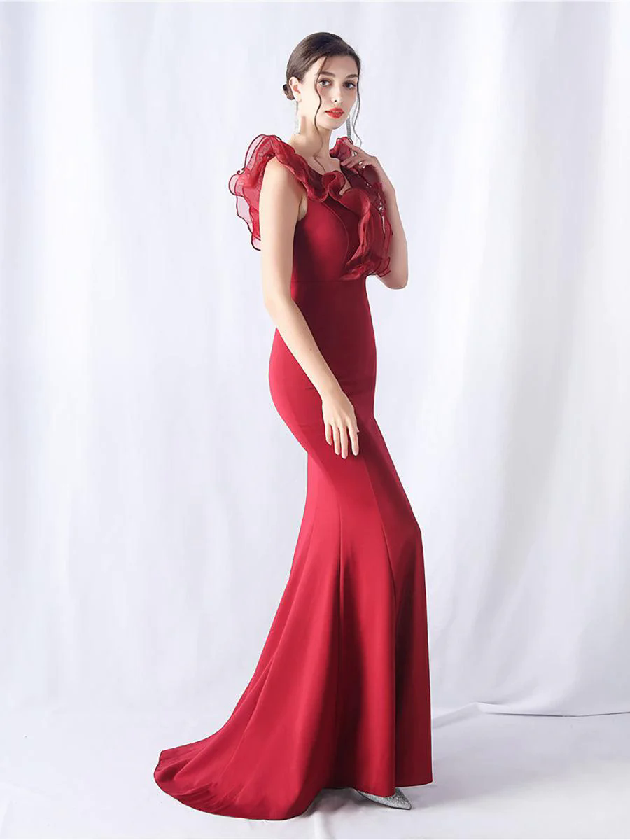 Ruffled Split V-neck Mermaid Prom Dress MYC2010 Ruffled Split V-neck Mermaid Prom Dress MYC2010