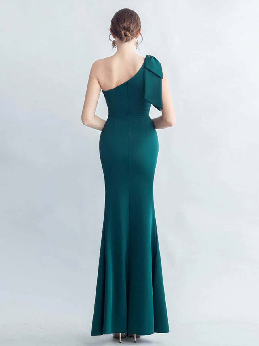 One Shoulder Panel Lace Split Prom Dress MYC2005 One Shoulder Panel Lace Split Prom Dress MYC2005