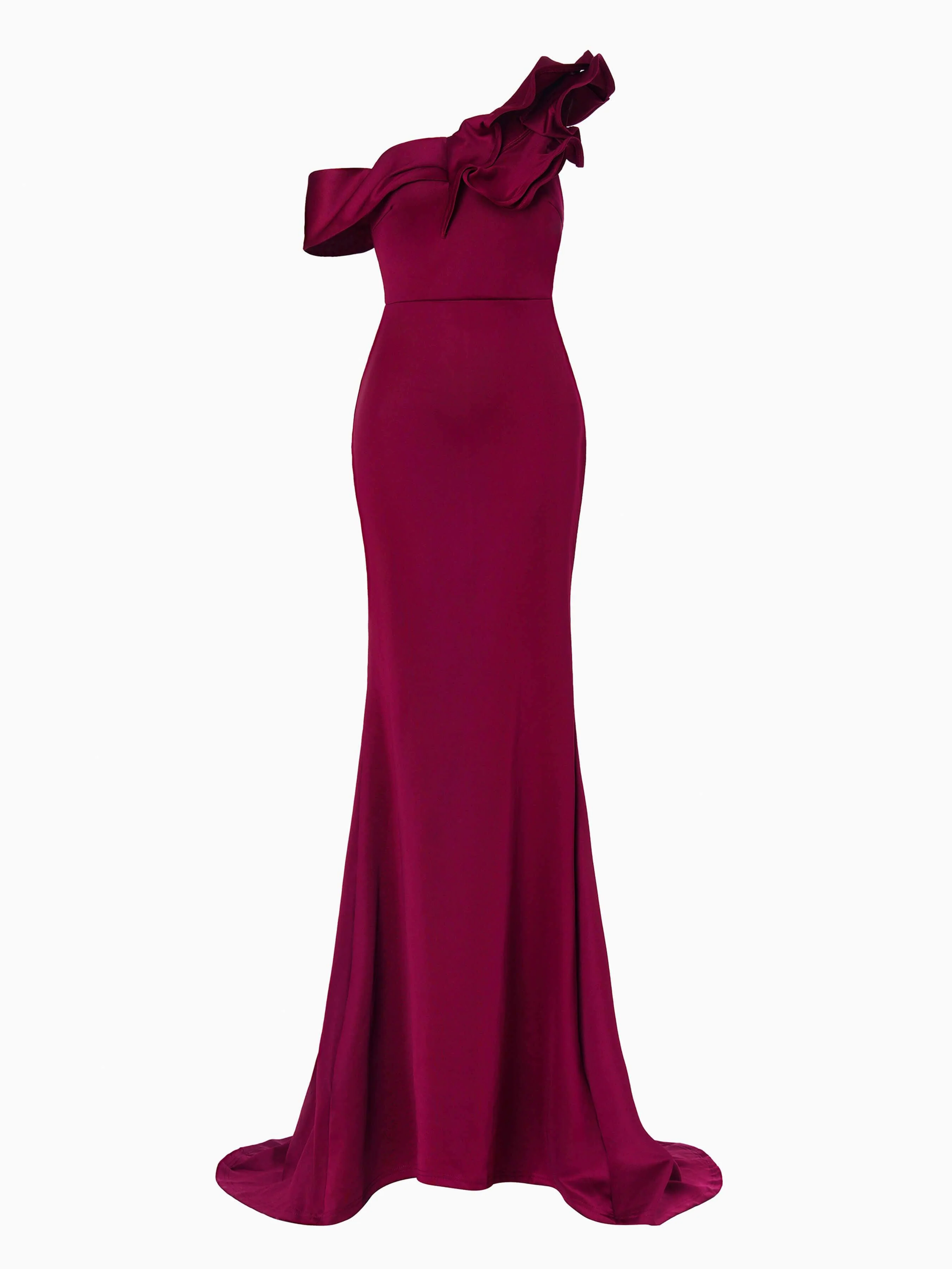 Ruffle Neck Floor Length Red Mermaid Prom Dress M02124 Ruffle Neck Floor Length Red Mermaid Prom Dress M02124