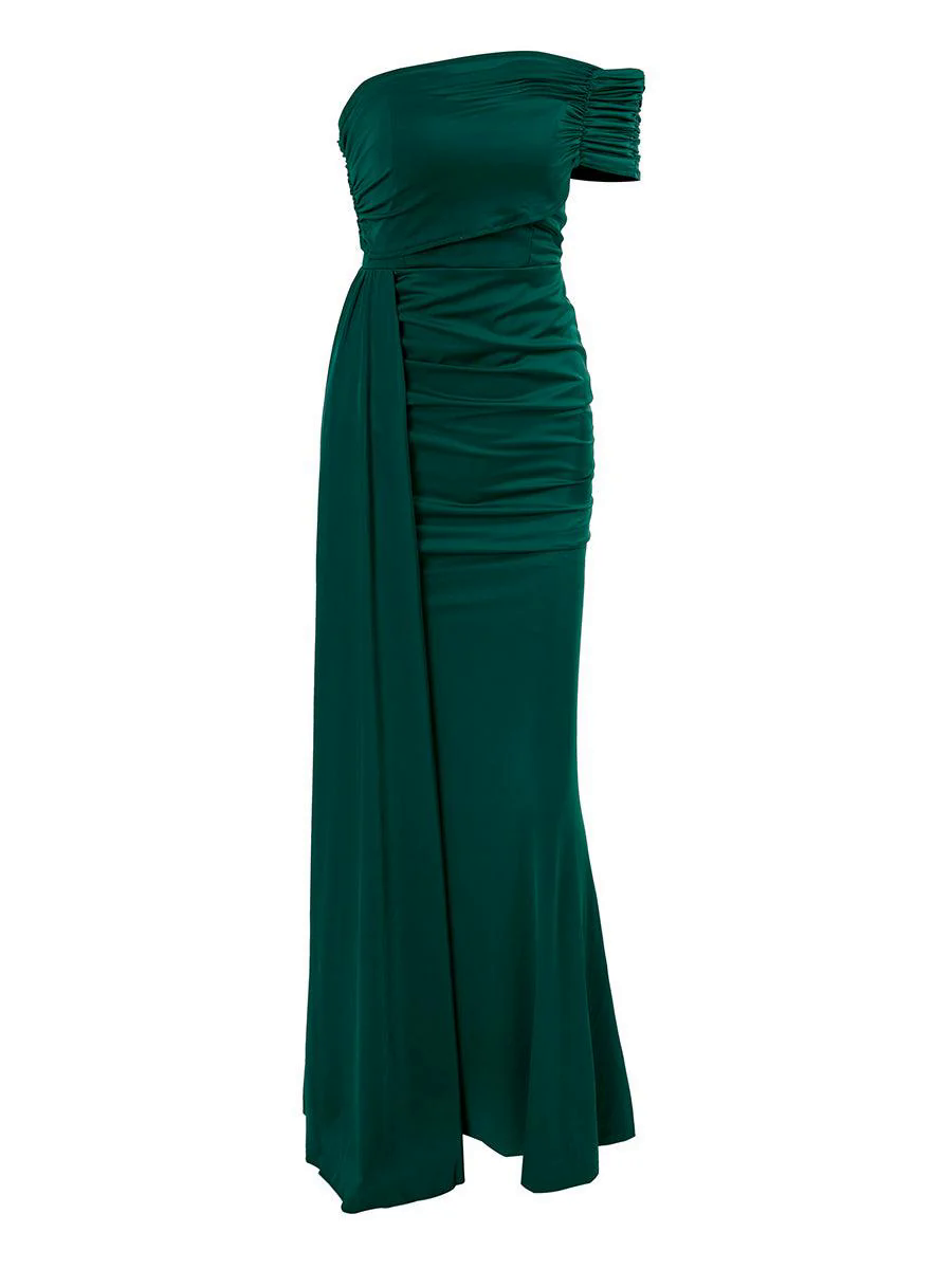 Draping Emerald Green Dress XH2158 Draping Emerald Green Dress XH2158