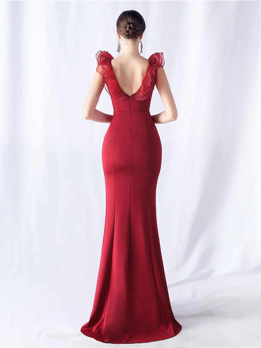 Ruffled Split V-neck Mermaid Prom Dress MYC2010 Ruffled Split V-neck Mermaid Prom Dress MYC2010