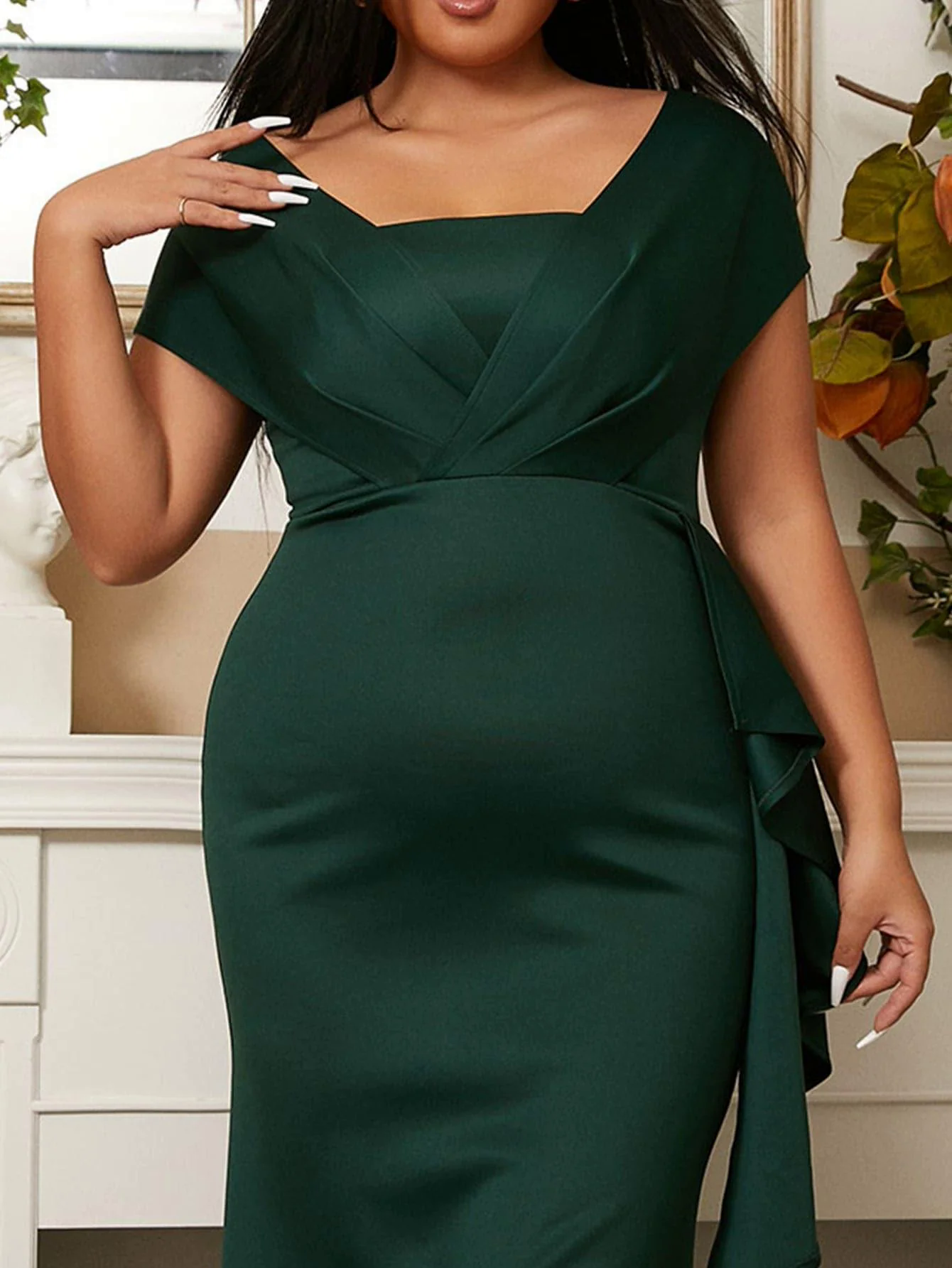 Plus Emerald Green Mermaid Evening Dress PXH2461 Plus Emerald Green Mermaid Evening Dress PXH2461