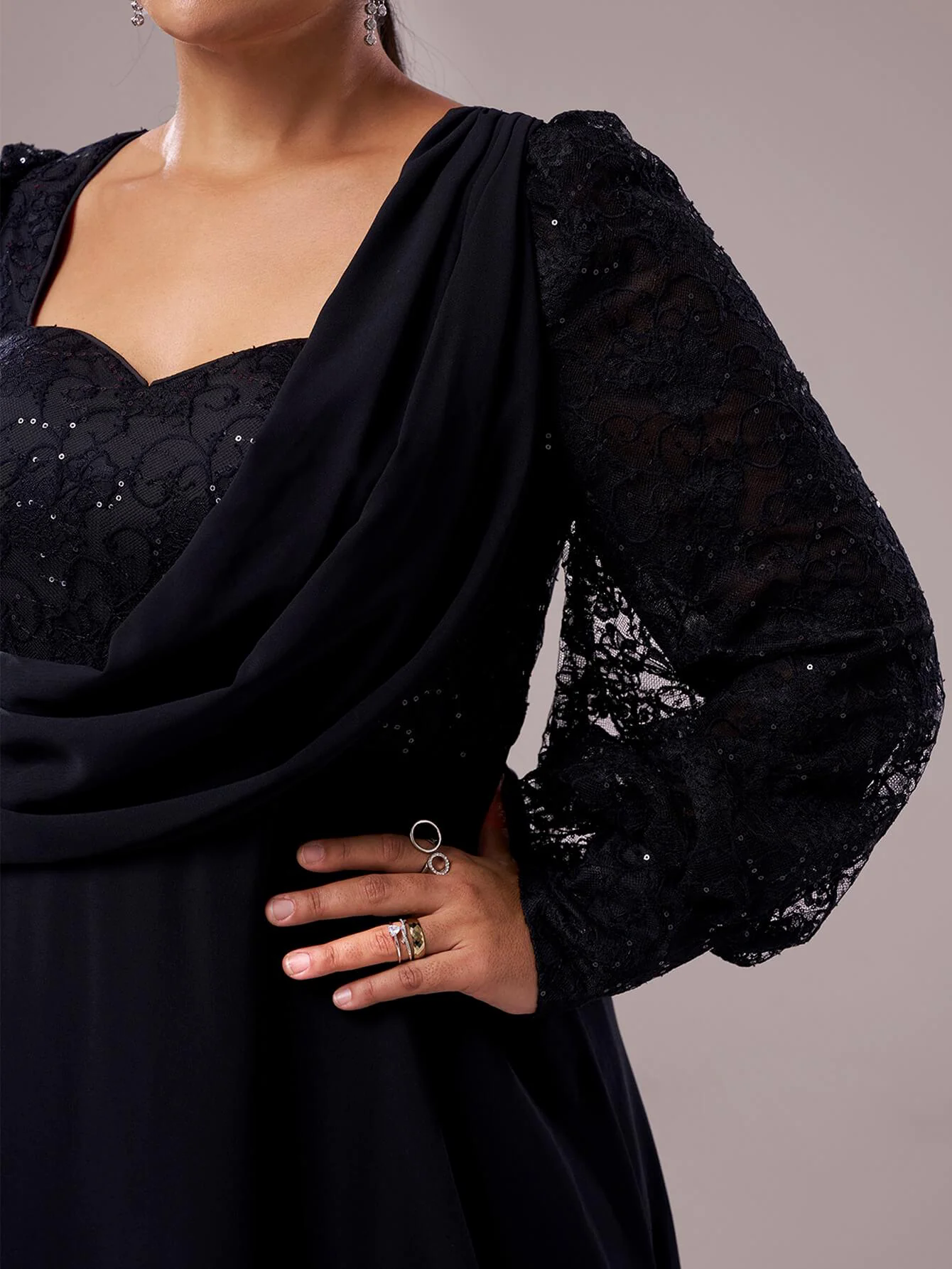 Plus Black Square Neck Lace A-line Prom Dress PRX70318 Plus Black Square Neck Lace A-line Prom Dress PRX70318