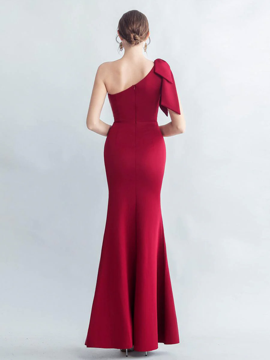 One Shoulder Panel Lace Split Prom Dress MYC2005 One Shoulder Panel Lace Split Prom Dress MYC2005