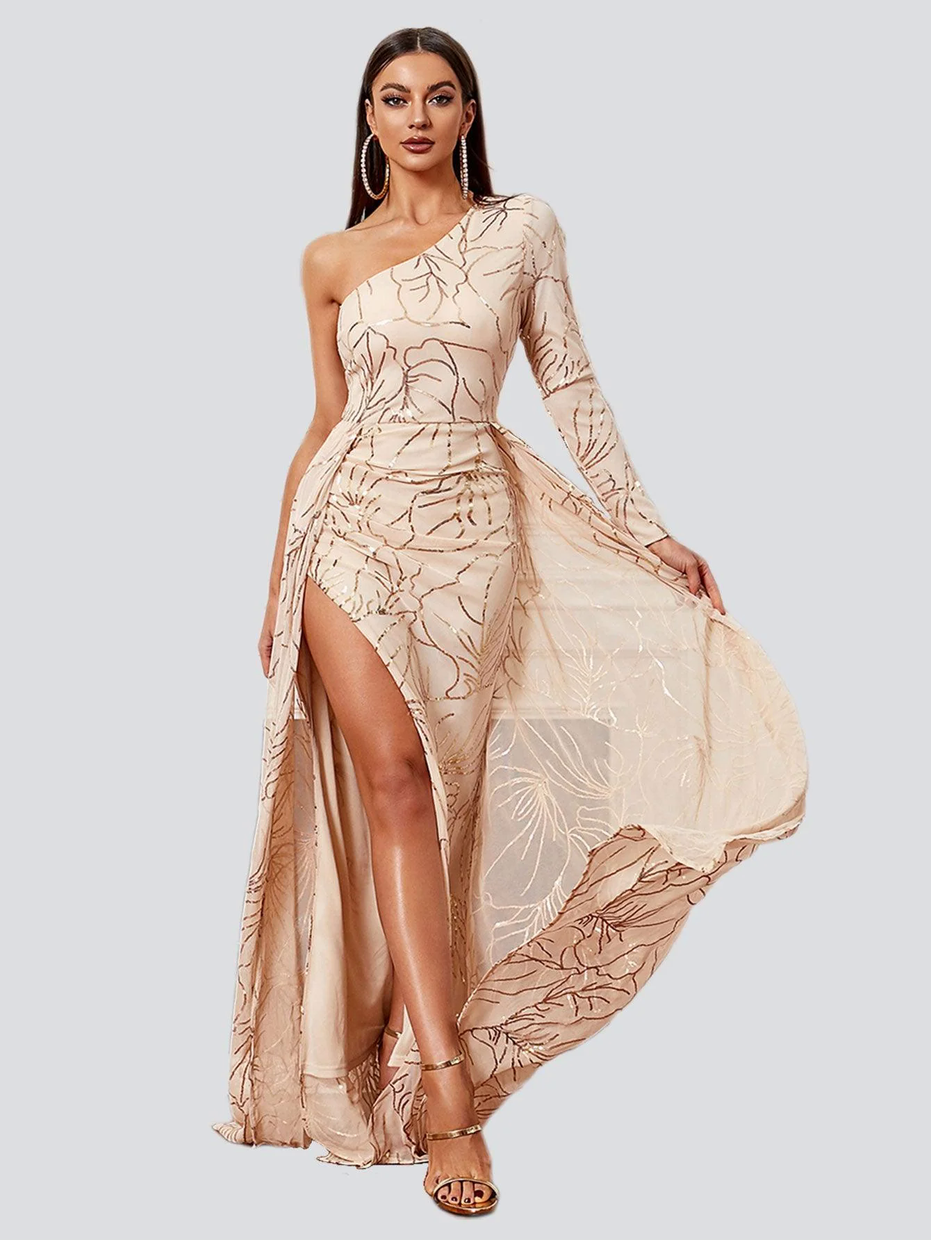 Formal One Shoulder Split A Line Dress XJ987 Formal One Shoulder Split A Line Dress XJ987