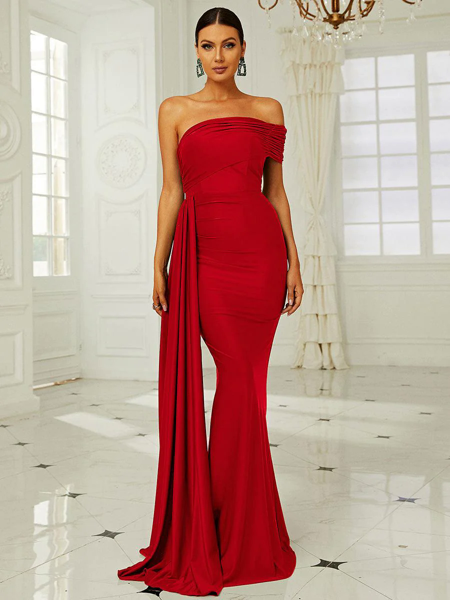 Draping Emerald Green Dress XH2158 Draping Emerald Green Dress XH2158