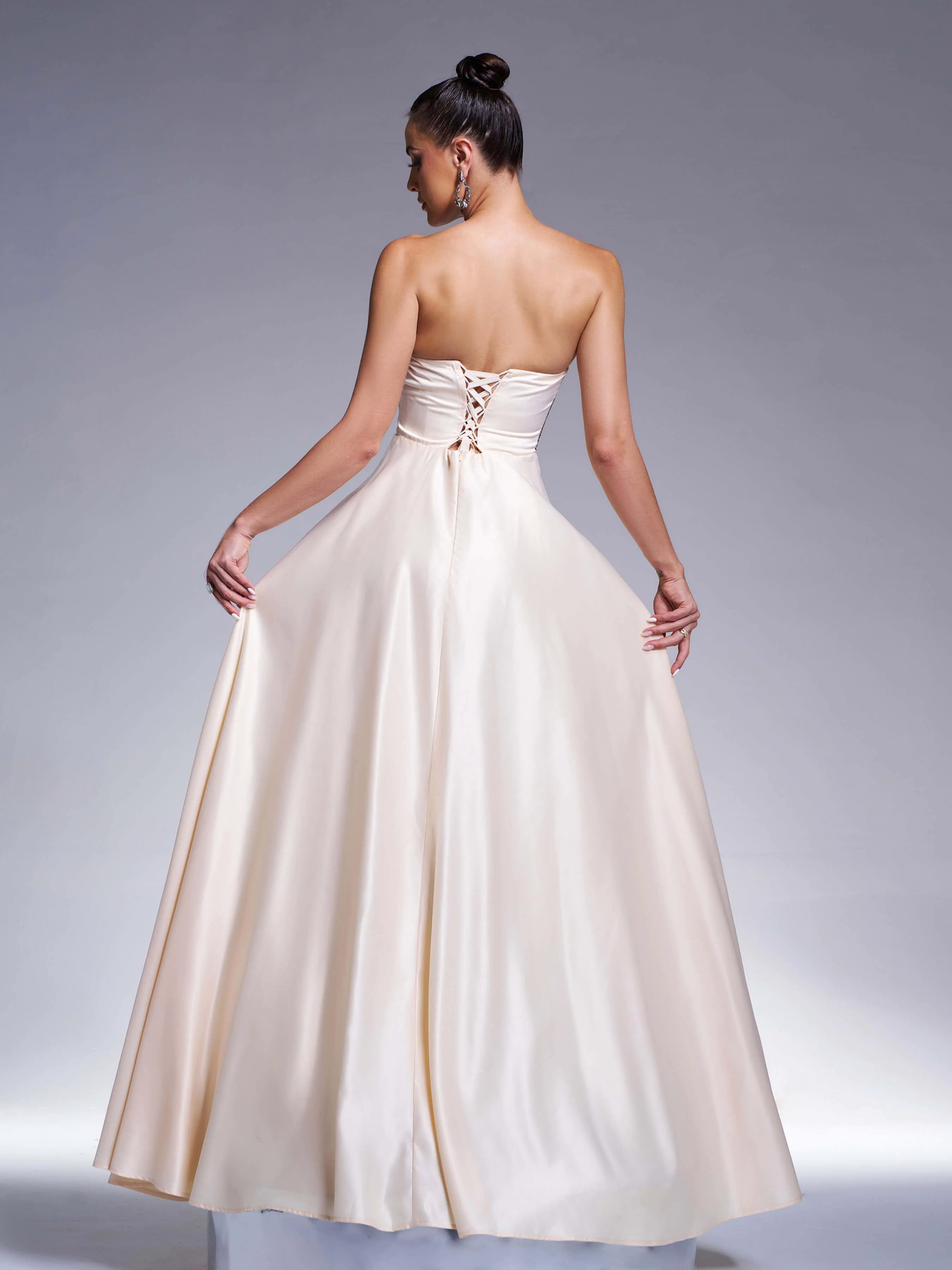 Strapless Rhinestone Corset Prom Dress RJ11900 Strapless Rhinestone Corset Prom Dress RJ11900