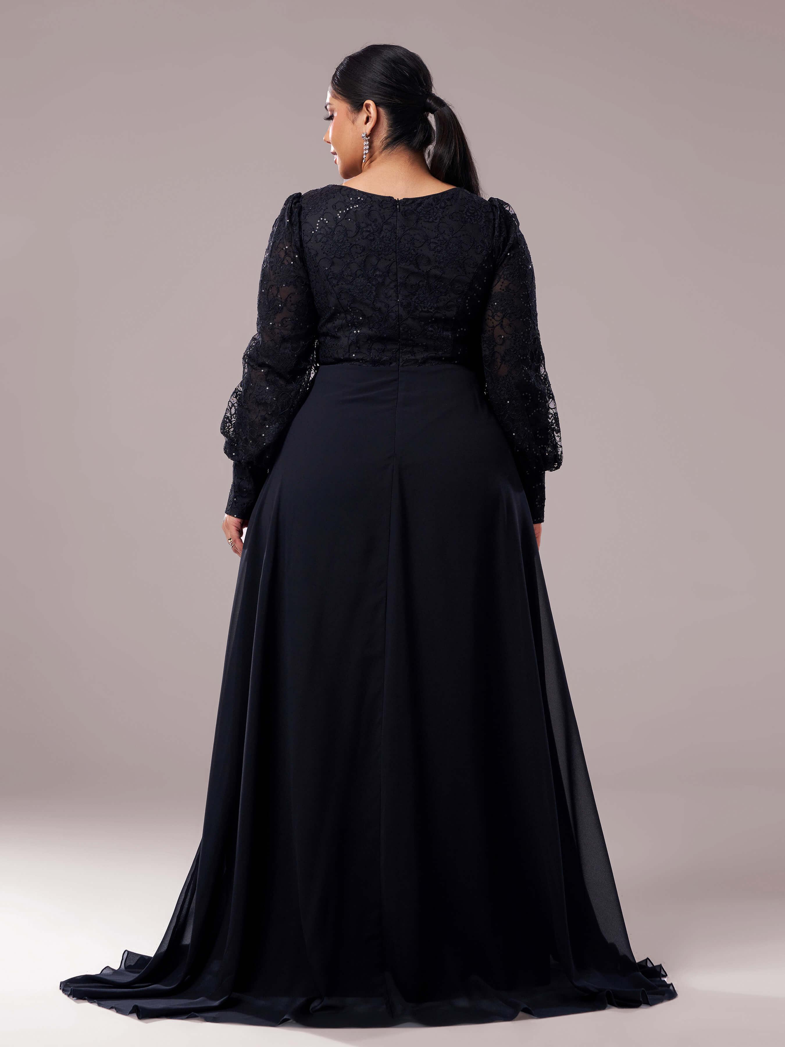 Plus Black Square Neck Lace A-line Prom Dress PRX70318 Plus Black Square Neck Lace A-line Prom Dress PRX70318