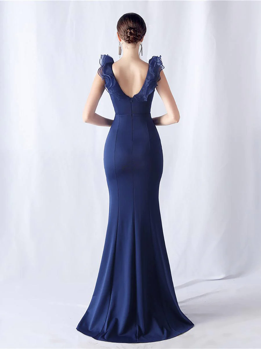 Ruffled Split V-neck Mermaid Prom Dress MYC2010 Ruffled Split V-neck Mermaid Prom Dress MYC2010