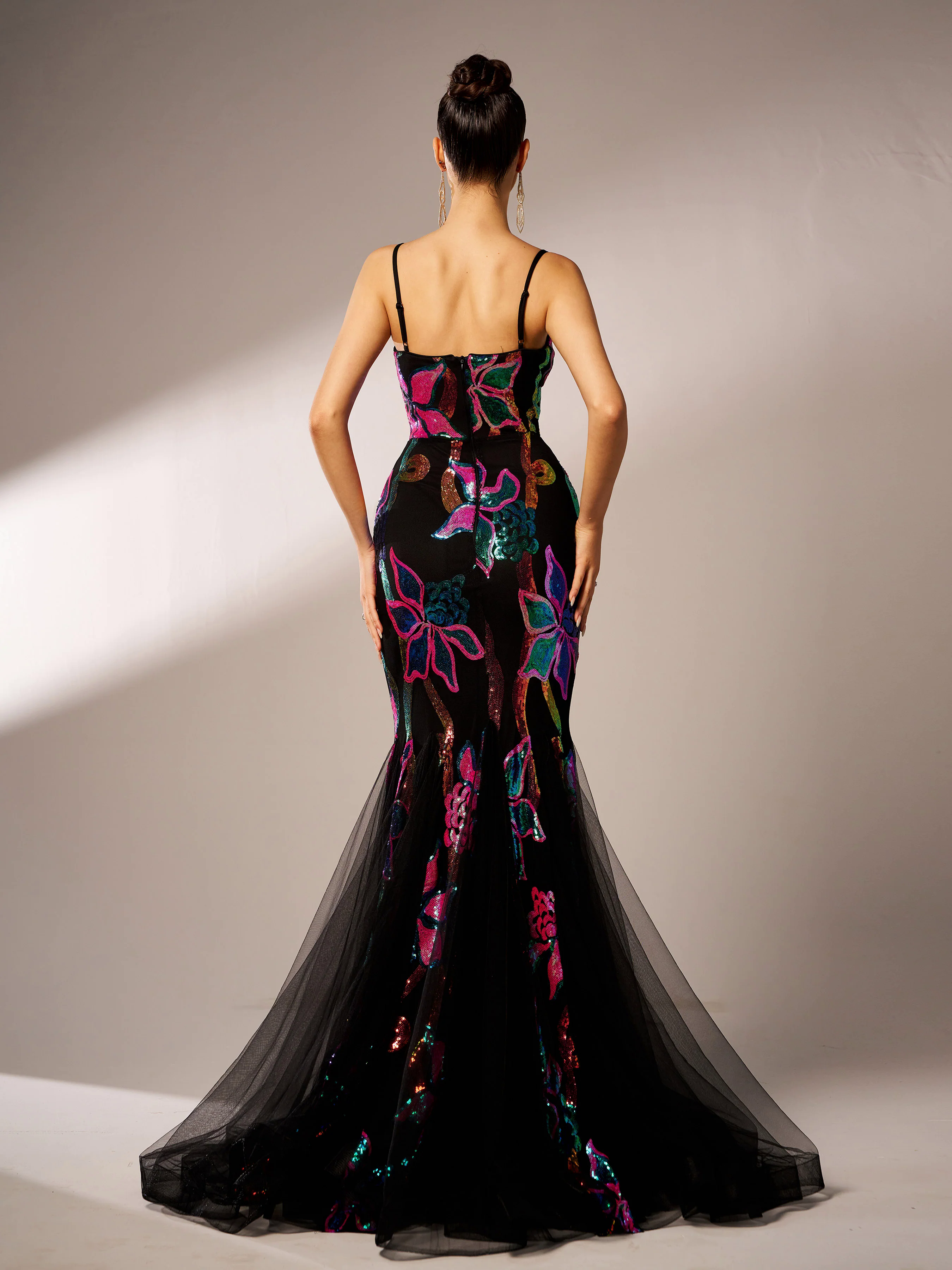 Sexy Spaghetti Strap Multicolor Mesh A-line Formal Dress RM21609 Sexy Spaghetti Strap Multicolor Mesh A-line Formal Dress RM21609