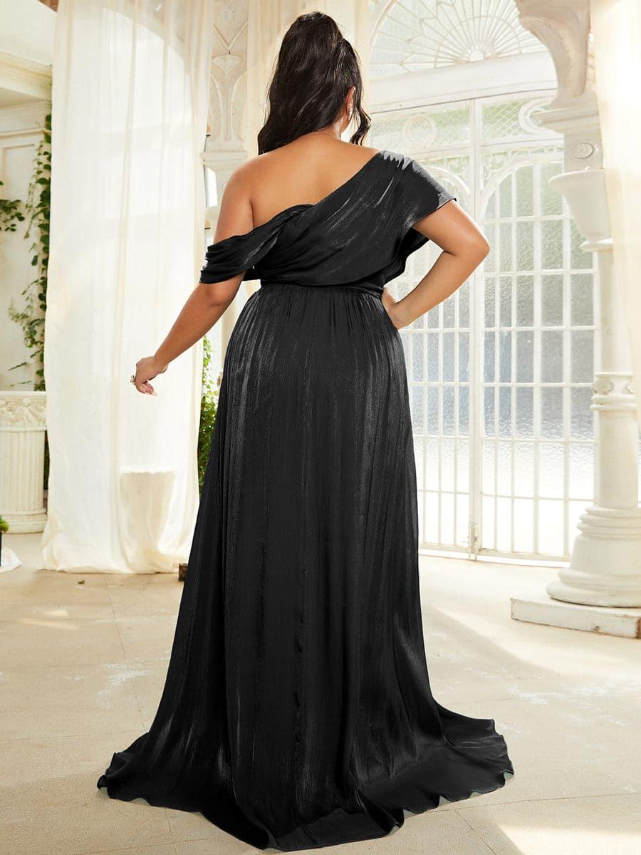 Plus Size One Shoulder A-Line Emerald Blue Bridesmaid Dress PXL079 Plus Size One Shoulder A-Line Emerald Blue Bridesmaid Dress PXL079