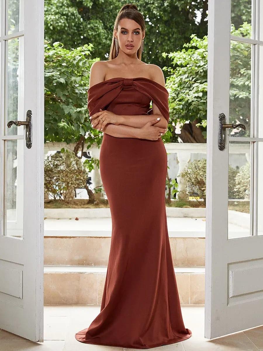 Off Shoulder Knot Mermaid Dress XH2181 Off Shoulder Knot Mermaid Dress XH2181