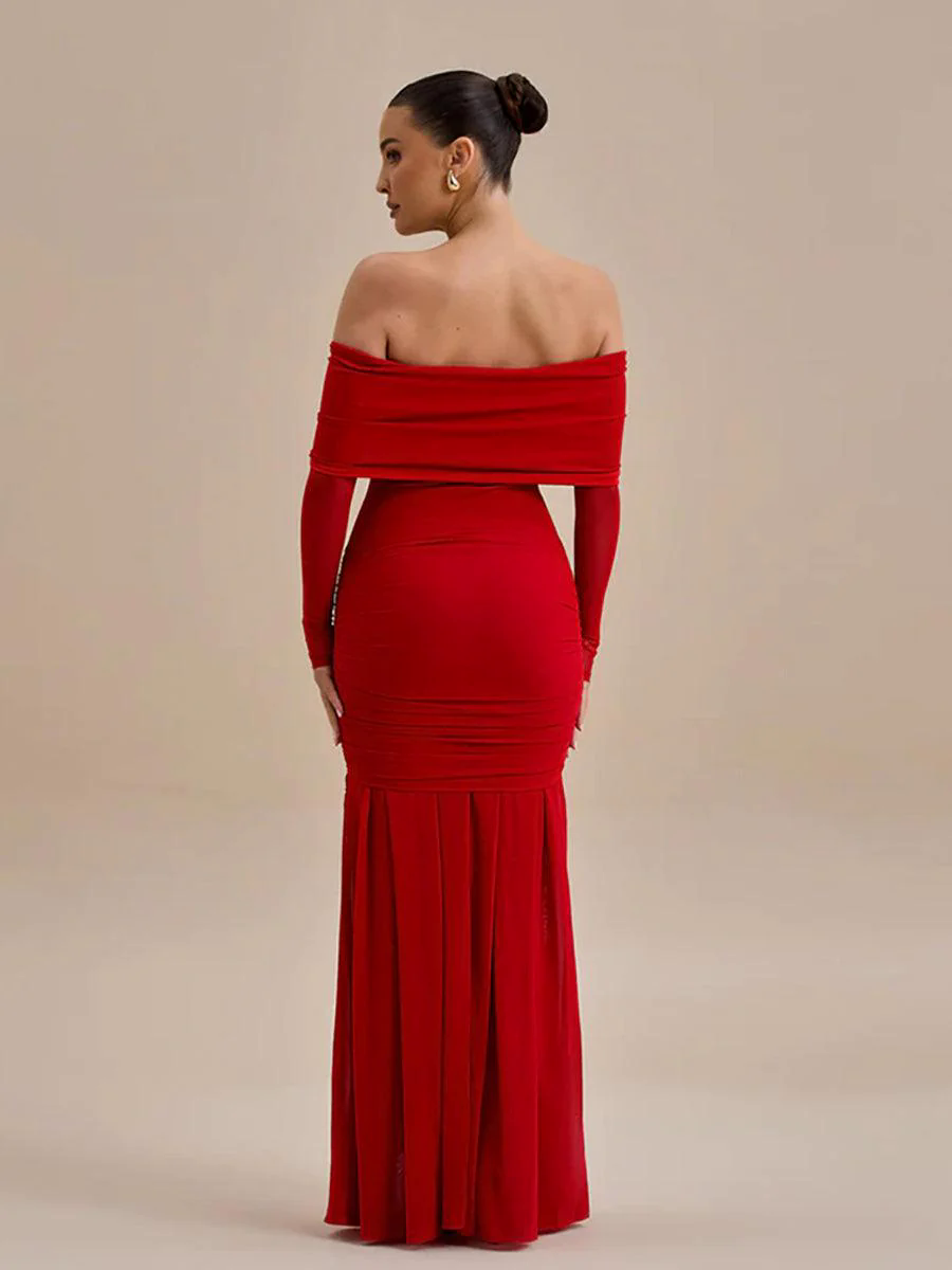 Off Shoulder Floral Flounce Prom Dress MYC2028 Off Shoulder Floral Flounce Prom Dress MYC2028