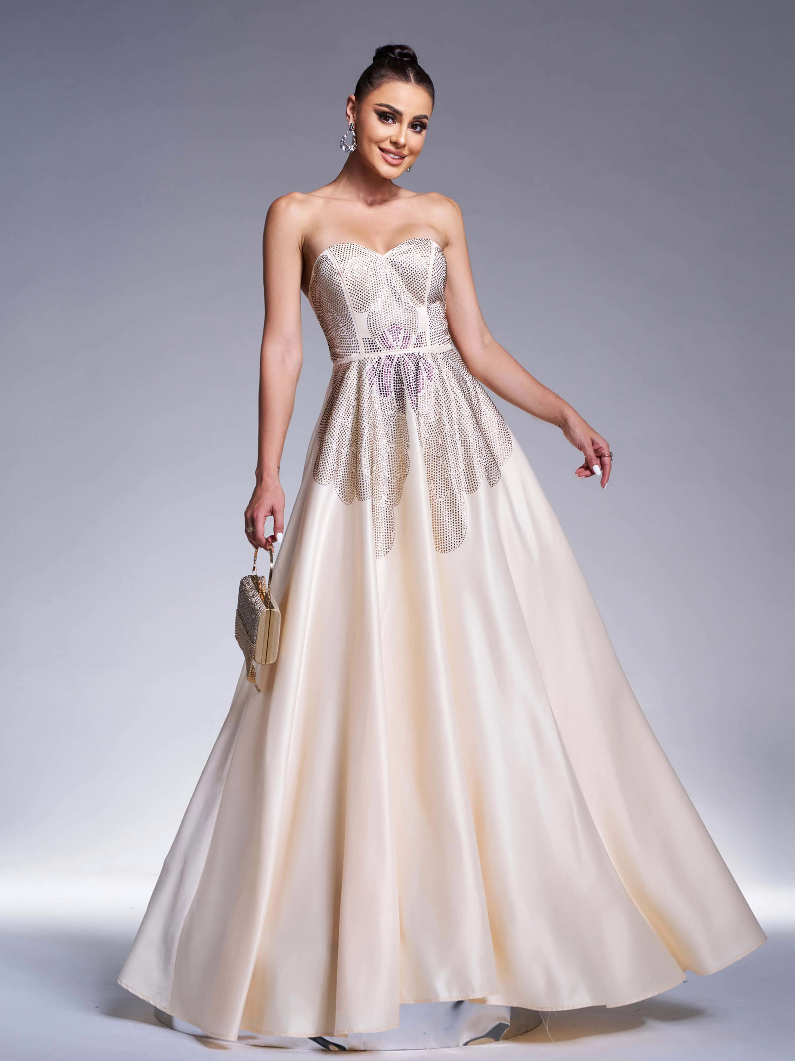Strapless Rhinestone Corset Prom Dress RJ11900 Strapless Rhinestone Corset Prom Dress RJ11900