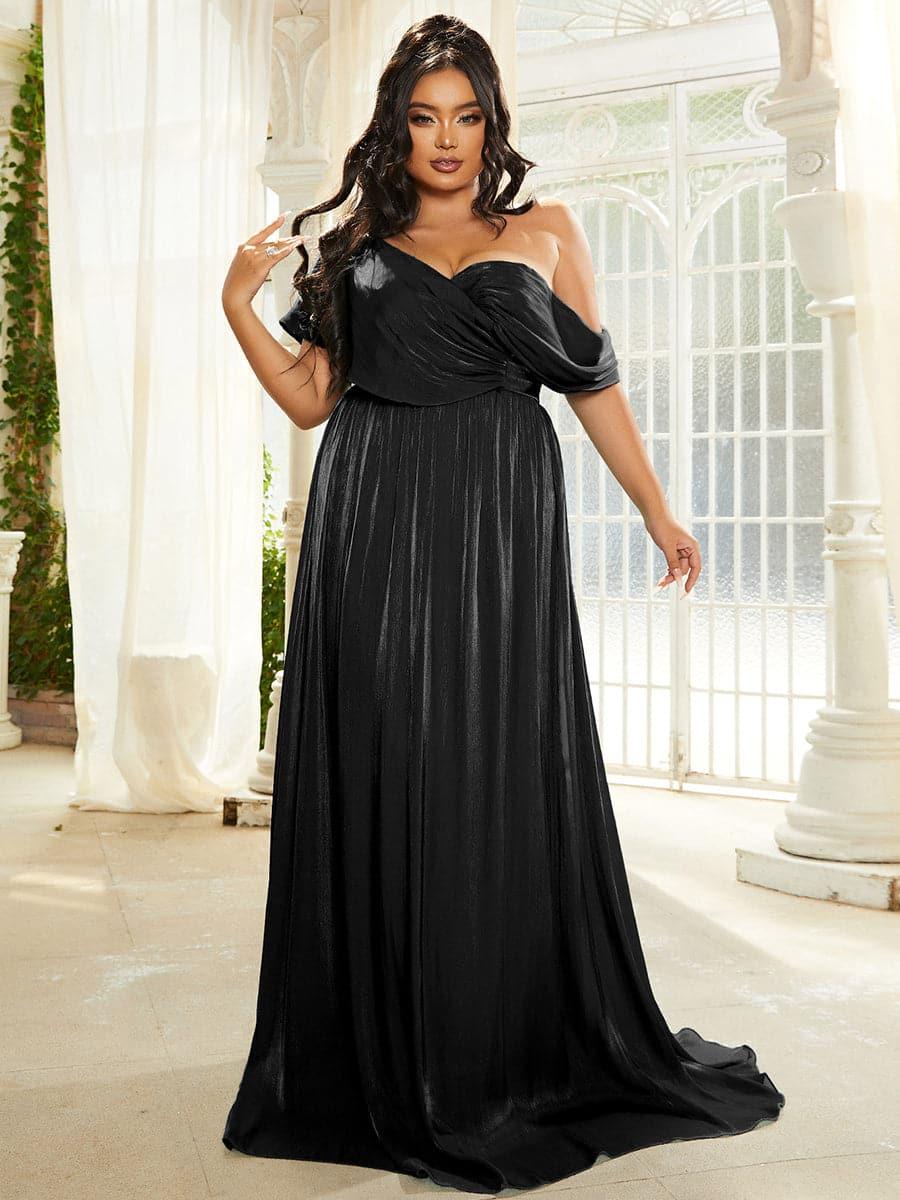 Plus Size One Shoulder A-Line Emerald Blue Bridesmaid Dress PXL079 Plus Size One Shoulder A-Line Emerald Blue Bridesmaid Dress PXL079