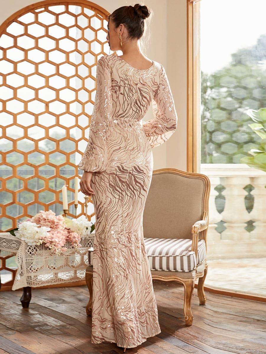 Long Sleeve Maxi Mermaid Sequin Dress XJ1500 Long Sleeve Maxi Mermaid Sequin Dress XJ1500