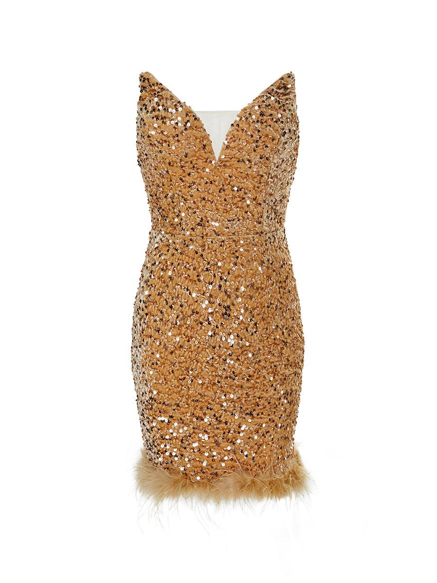 Sleeveless Feather Mini Dress M02242 Sleeveless Feather Mini Dress M02242