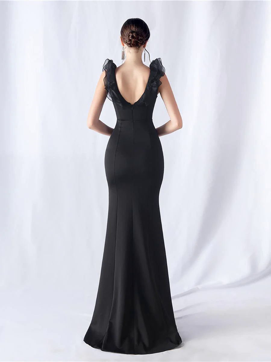 Ruffled Split V-neck Mermaid Prom Dress MYC2010 Ruffled Split V-neck Mermaid Prom Dress MYC2010