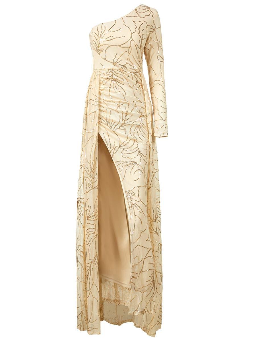 Formal One Shoulder Split A Line Dress XJ987 Formal One Shoulder Split A Line Dress XJ987