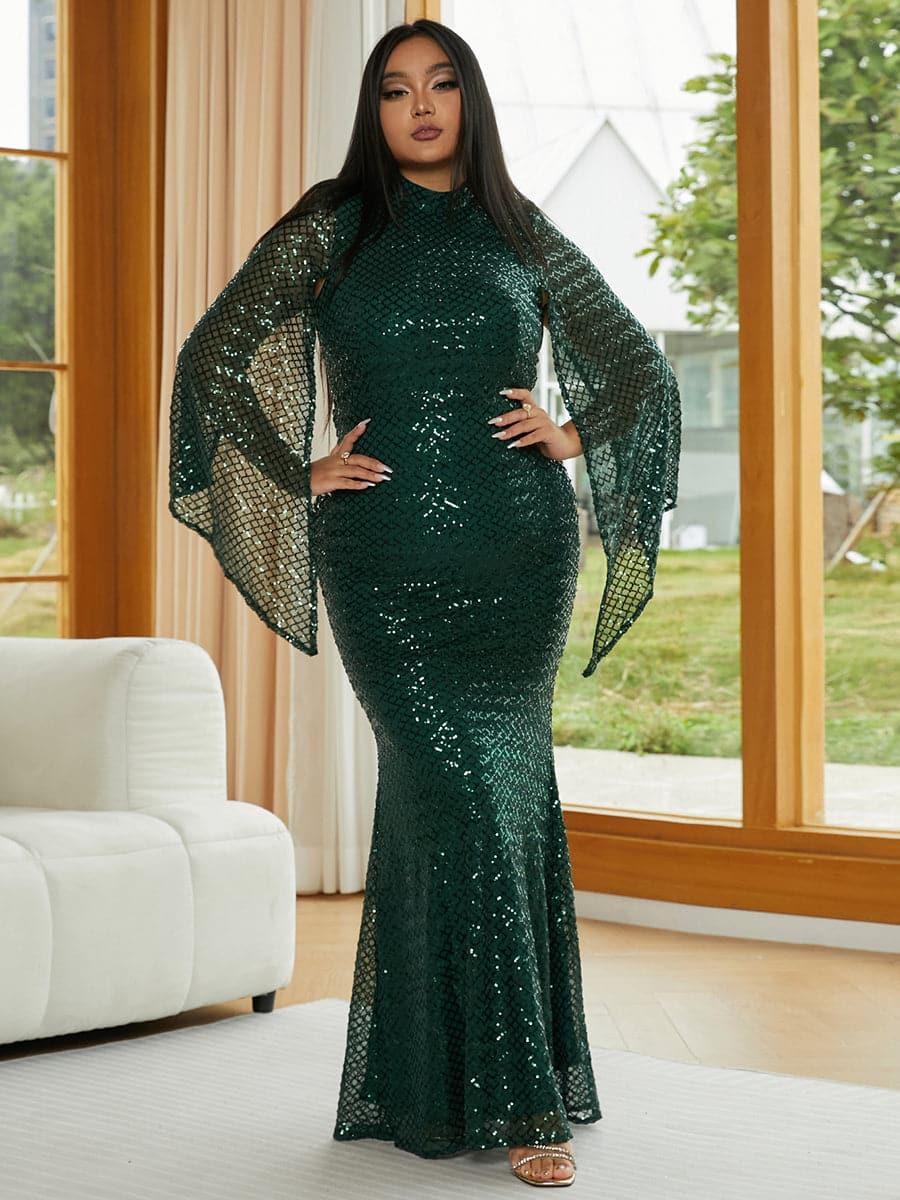 Plus Mermaid Sequin Evening Dress PXJ1263 Plus Mermaid Sequin Evening Dress PXJ1263