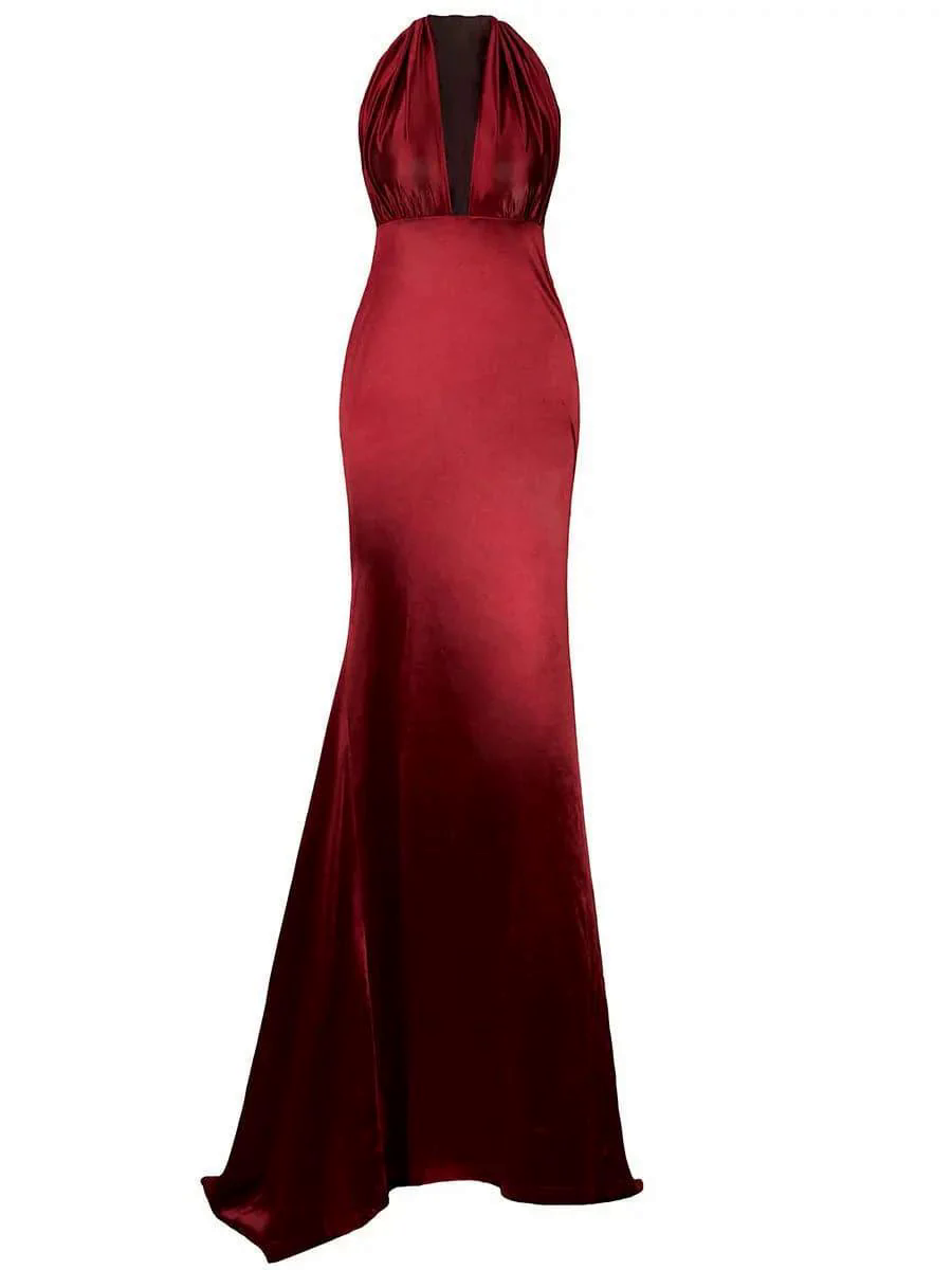 Convertible Maxi Satin Dress FT5035 Convertible Maxi Satin Dress FT5035
