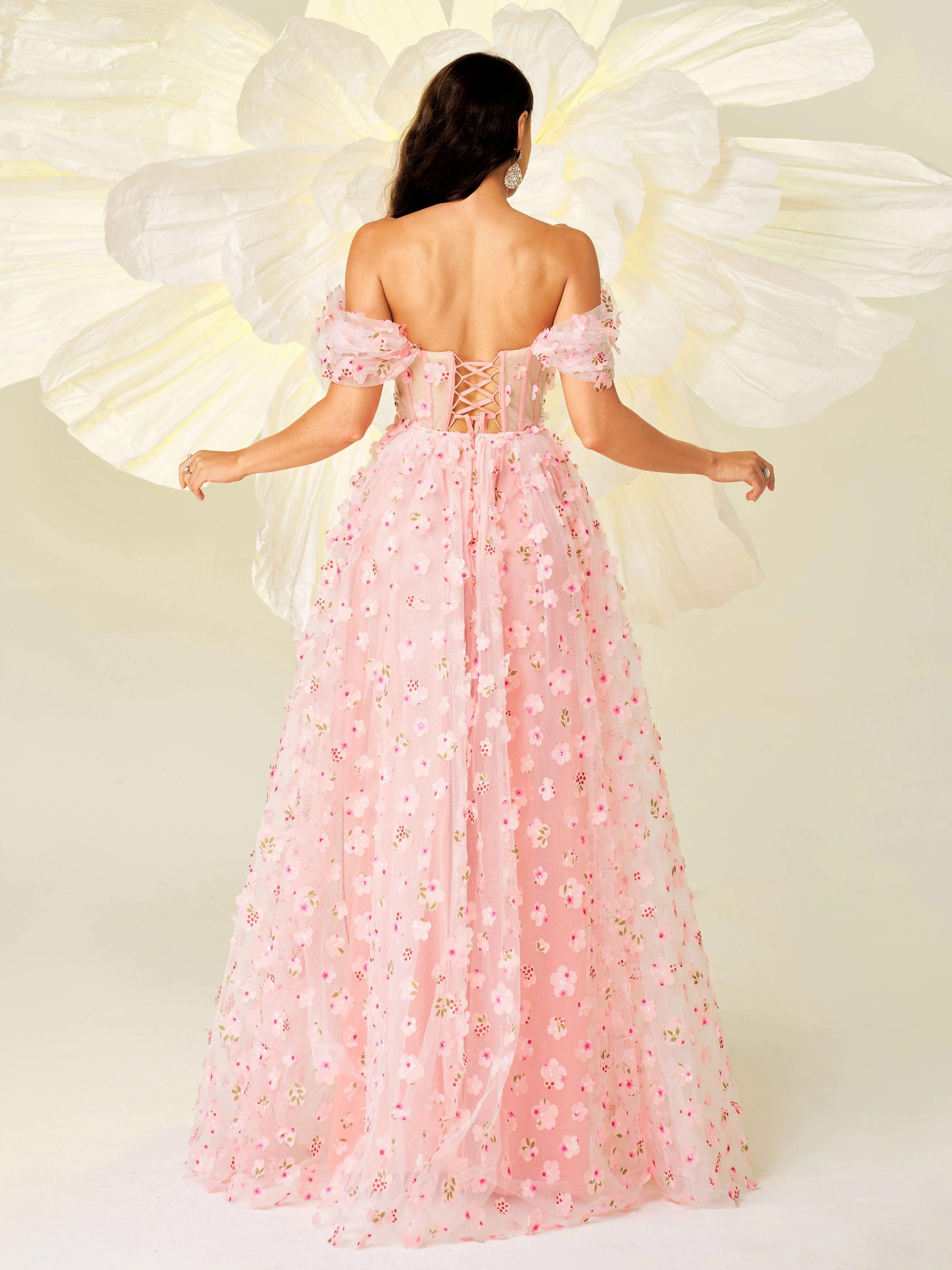 Tie Back A-line Flower Princess Dress RJ11960 Tie Back A-line Flower Princess Dress RJ11960
