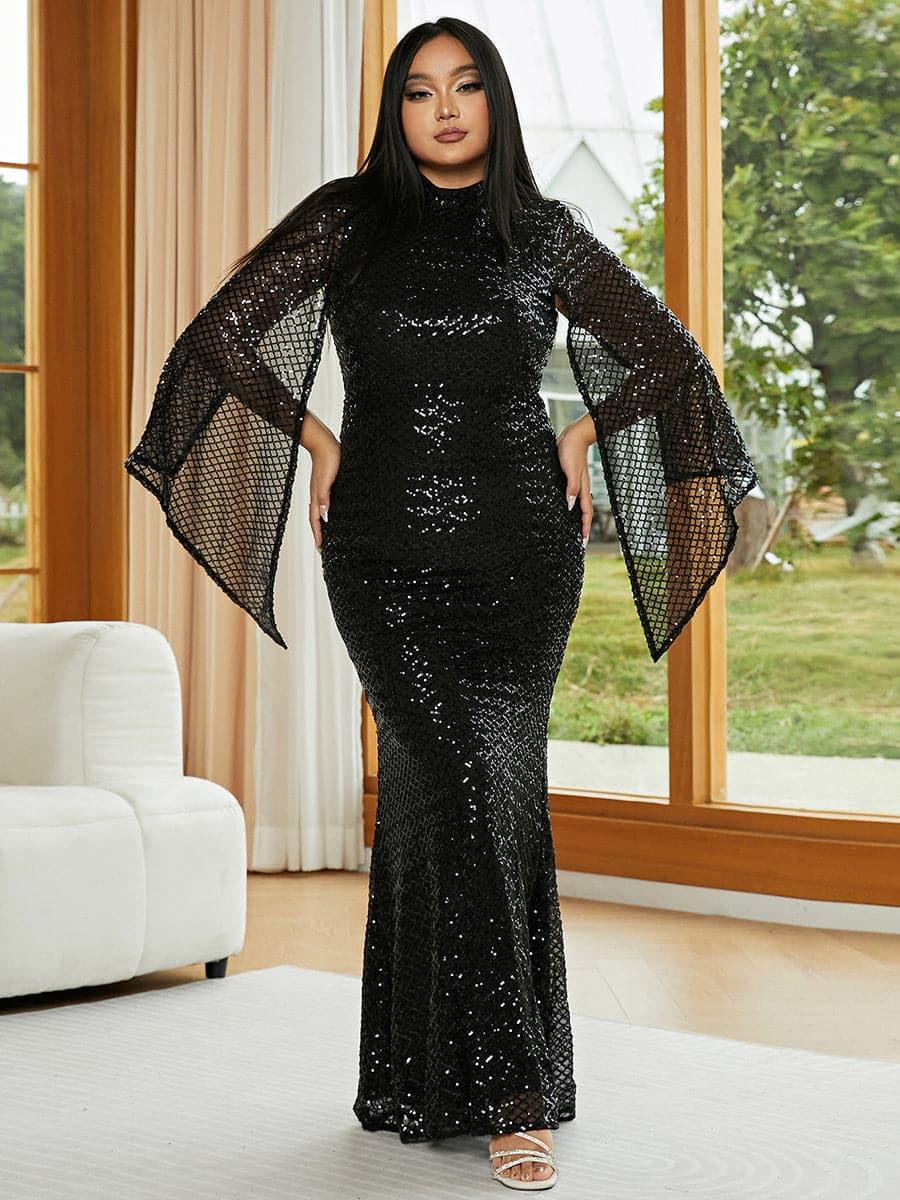 Plus Mermaid Sequin Evening Dress PXJ1263 Plus Mermaid Sequin Evening Dress PXJ1263