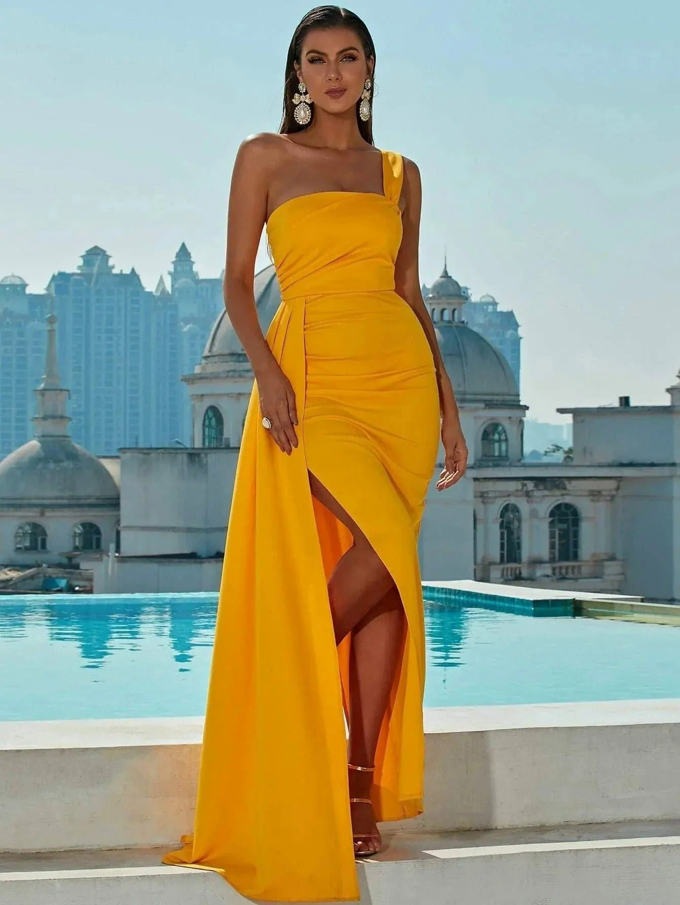Draping Maxi Prom Dress XJ1050 Draping Maxi Prom Dress XJ1050