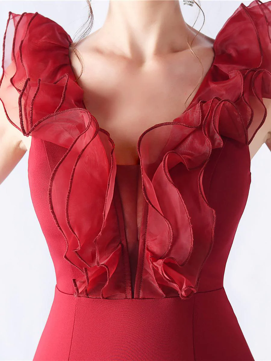 Ruffled Split V-neck Mermaid Prom Dress MYC2010 Ruffled Split V-neck Mermaid Prom Dress MYC2010