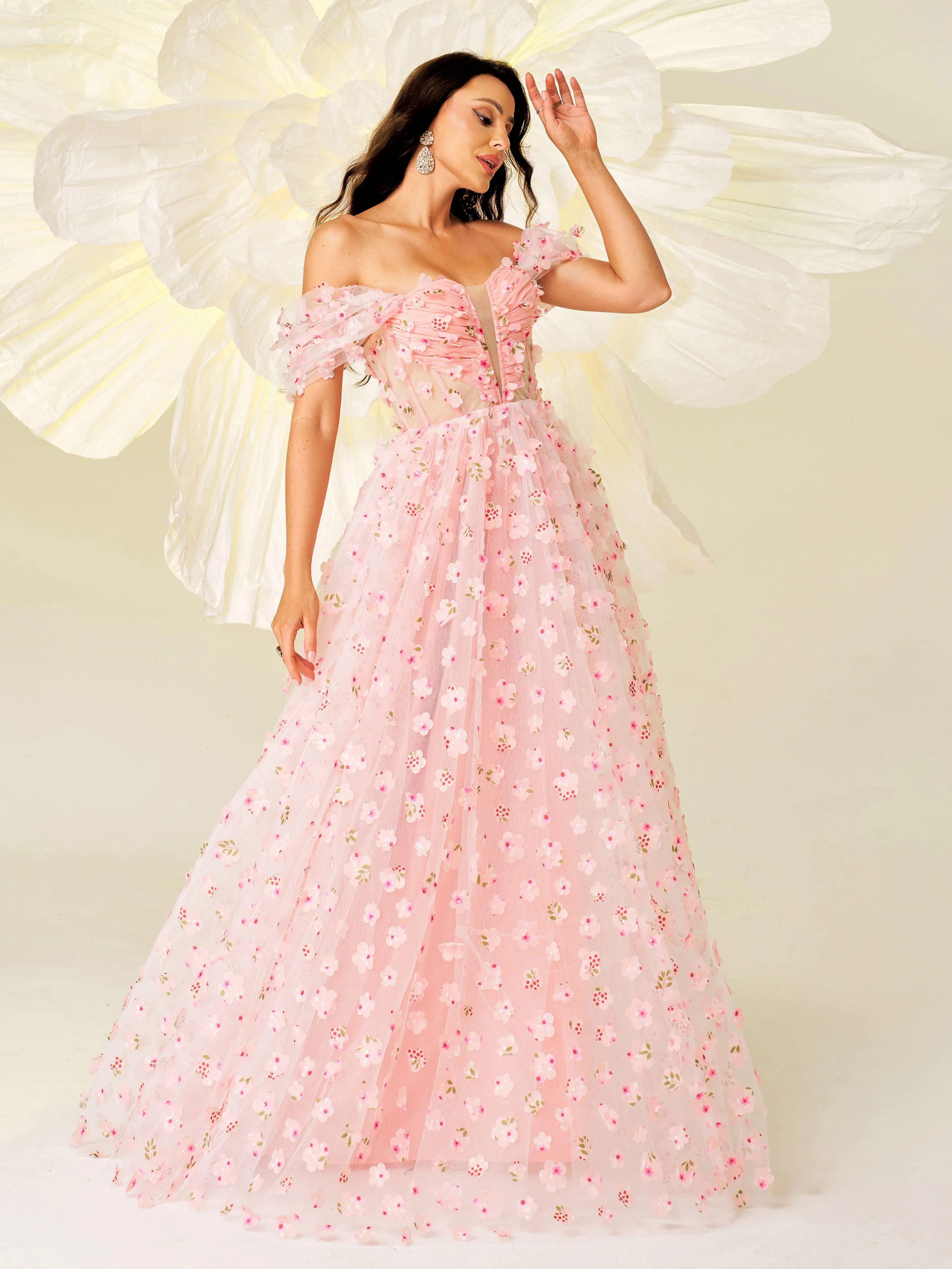 Tie Back A-line Flower Princess Dress RJ11960 Tie Back A-line Flower Princess Dress RJ11960