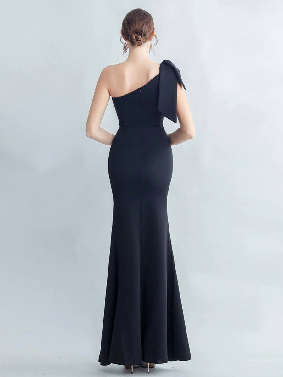 One Shoulder Panel Lace Split Prom Dress MYC2005 One Shoulder Panel Lace Split Prom Dress MYC2005
