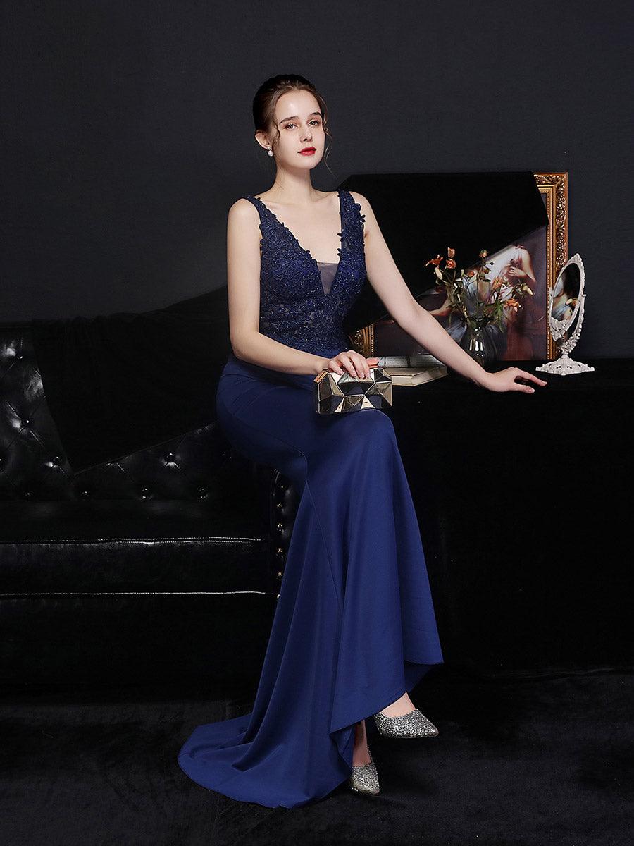 V-neck Sleeveless Embroidered Evening Dress MCW0951 V-neck Sleeveless Embroidered Evening Dress MCW0951