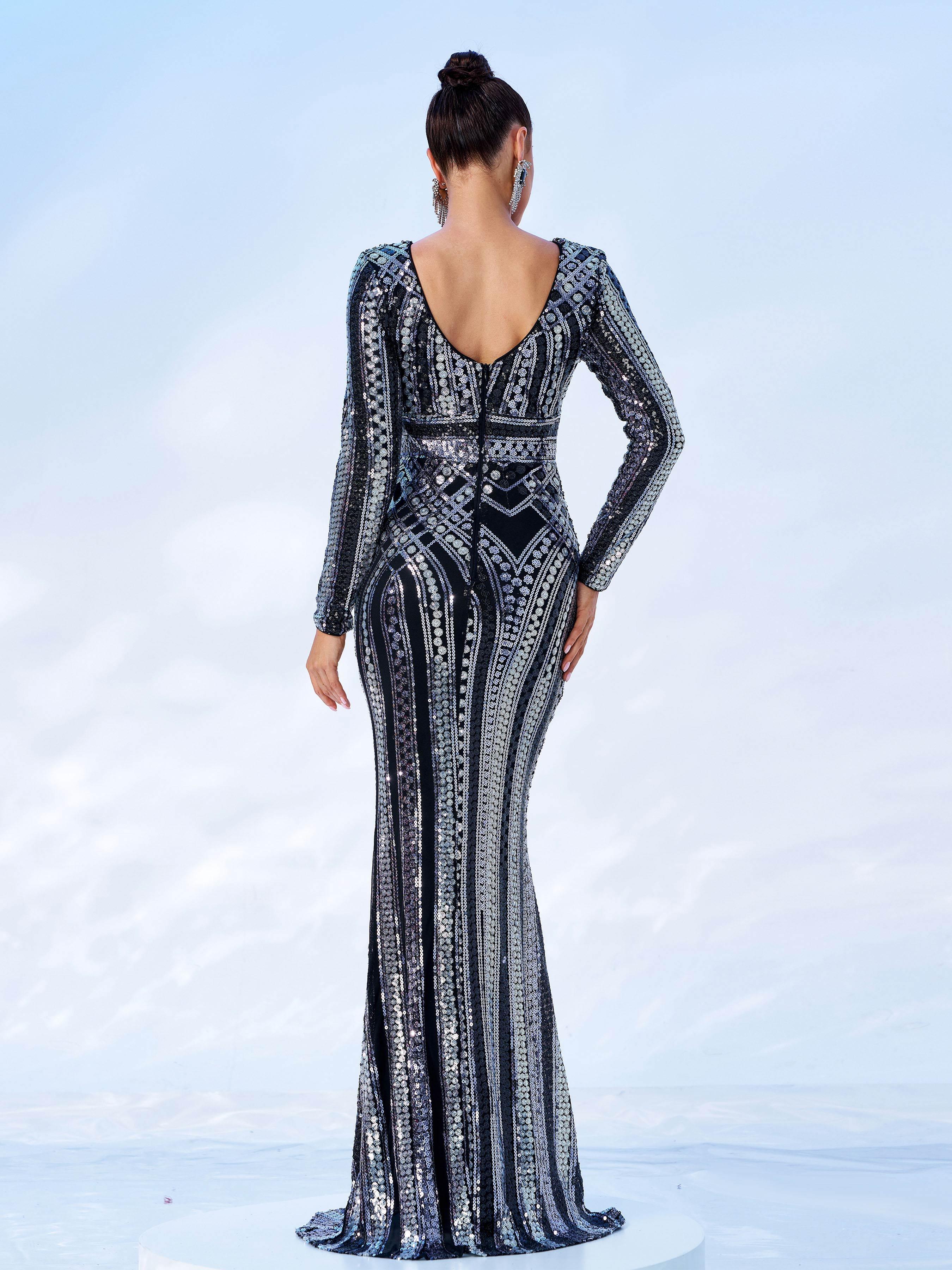 Backless Crew Neck Rosegold Sequin Dress RJ10456 Backless Crew Neck Rosegold Sequin Dress RJ10456