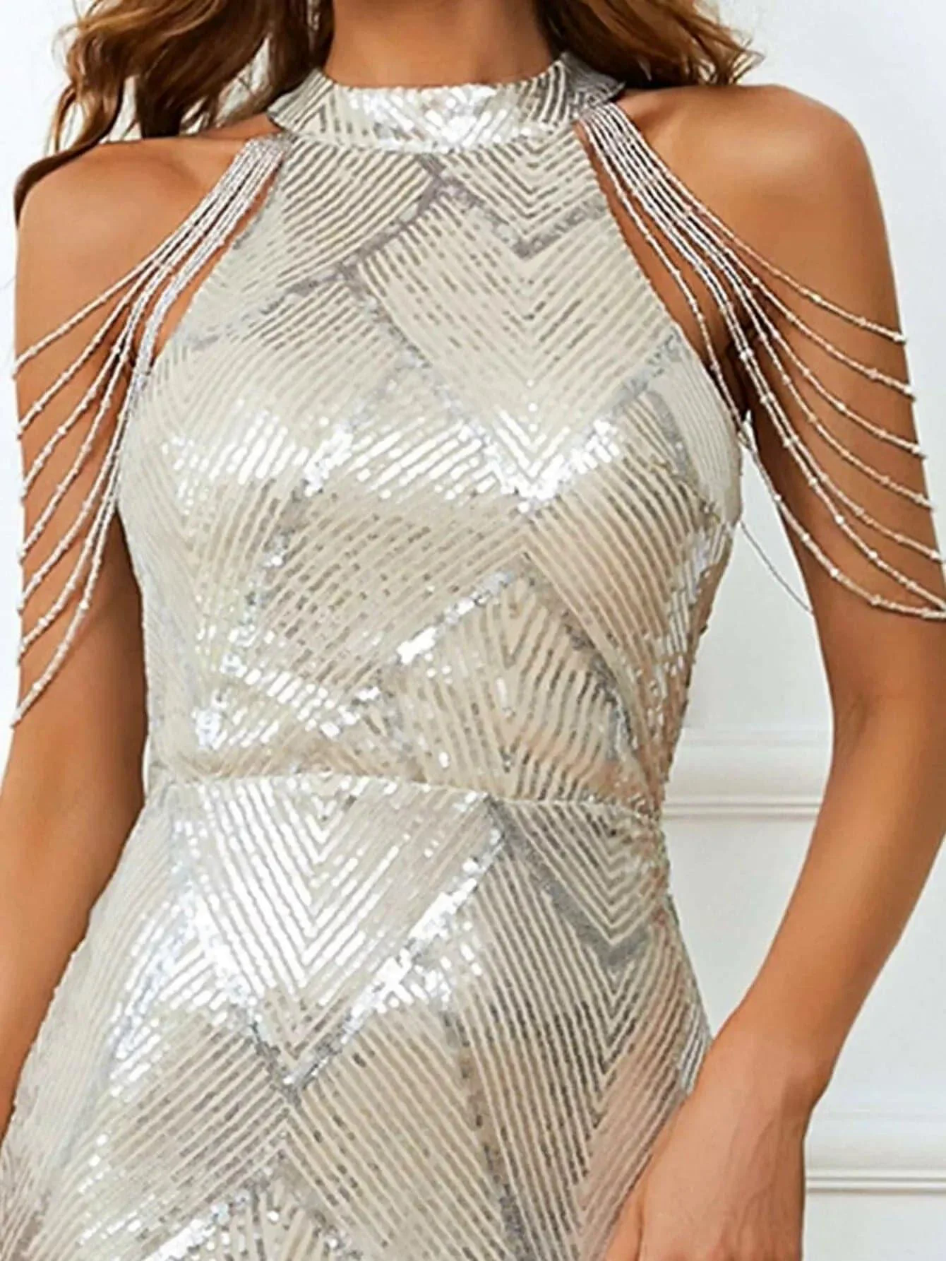 Geometric Sequin Chain Mermaid Prom Dress M01081 Geometric Sequin Chain Mermaid Prom Dress M01081