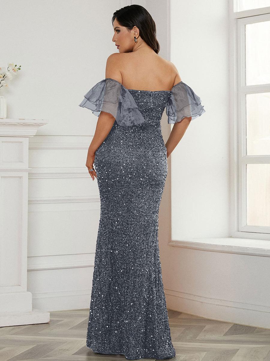 Off Shoulder Black Sequin Prom Dress WY69 Off Shoulder Black Sequin Prom Dress WY69